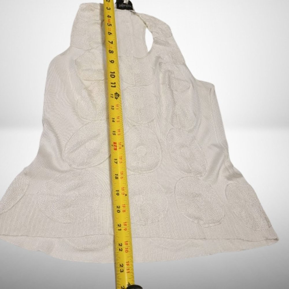 YVES  SAINT LAURENT STUNNING EMBROIDERED FORMAL TANK TOP - SIZE SMALL - Picture 11 of 13
